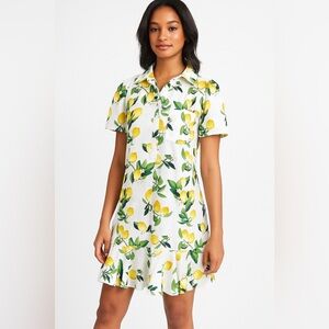 CYNTHIA‎ ROWLEY SUMMER LEMON PRINT ITALY INSPIRED DRESS SIZE LARGE